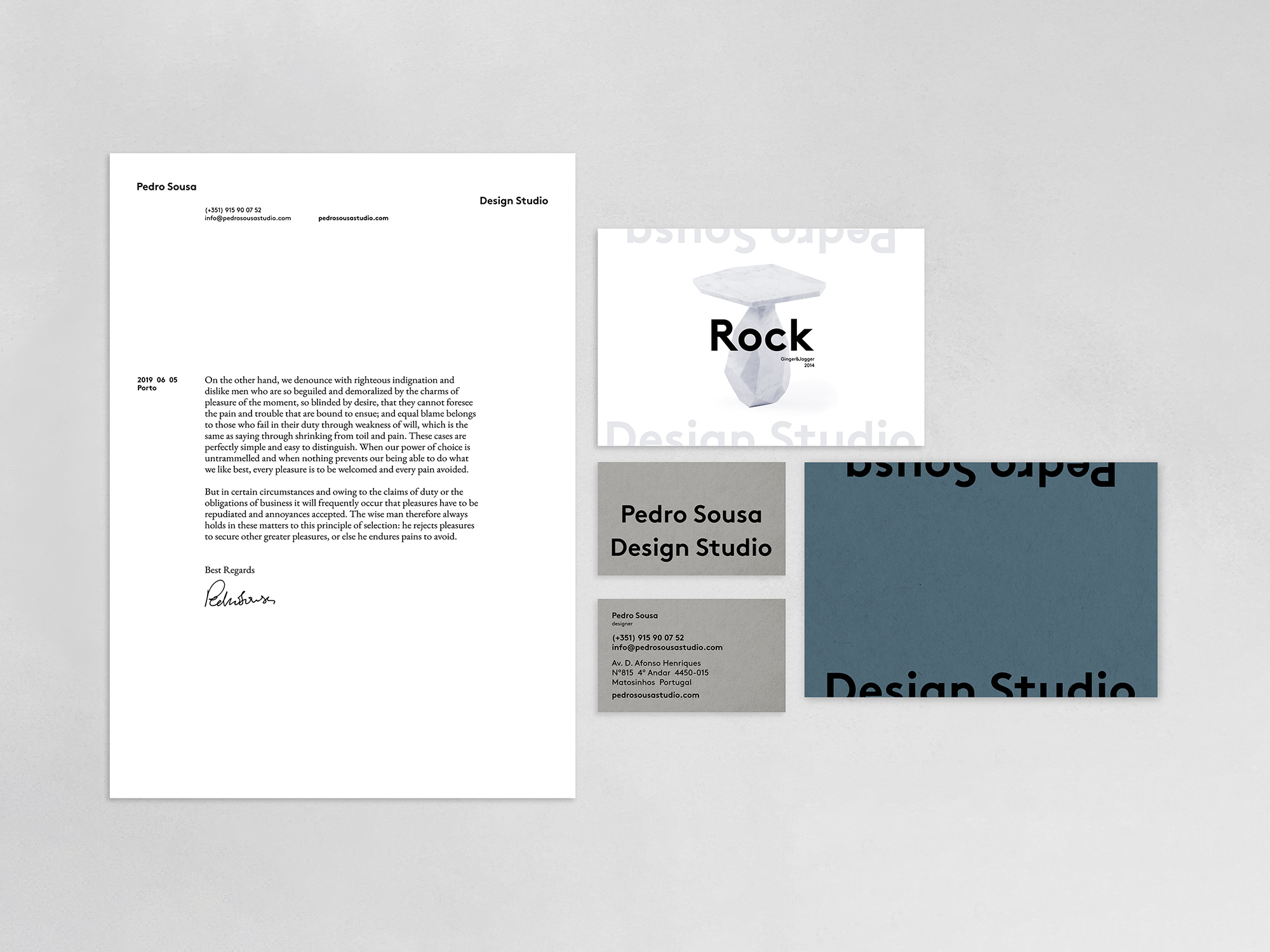 Pedro Sousa Design Studio identity design mockup